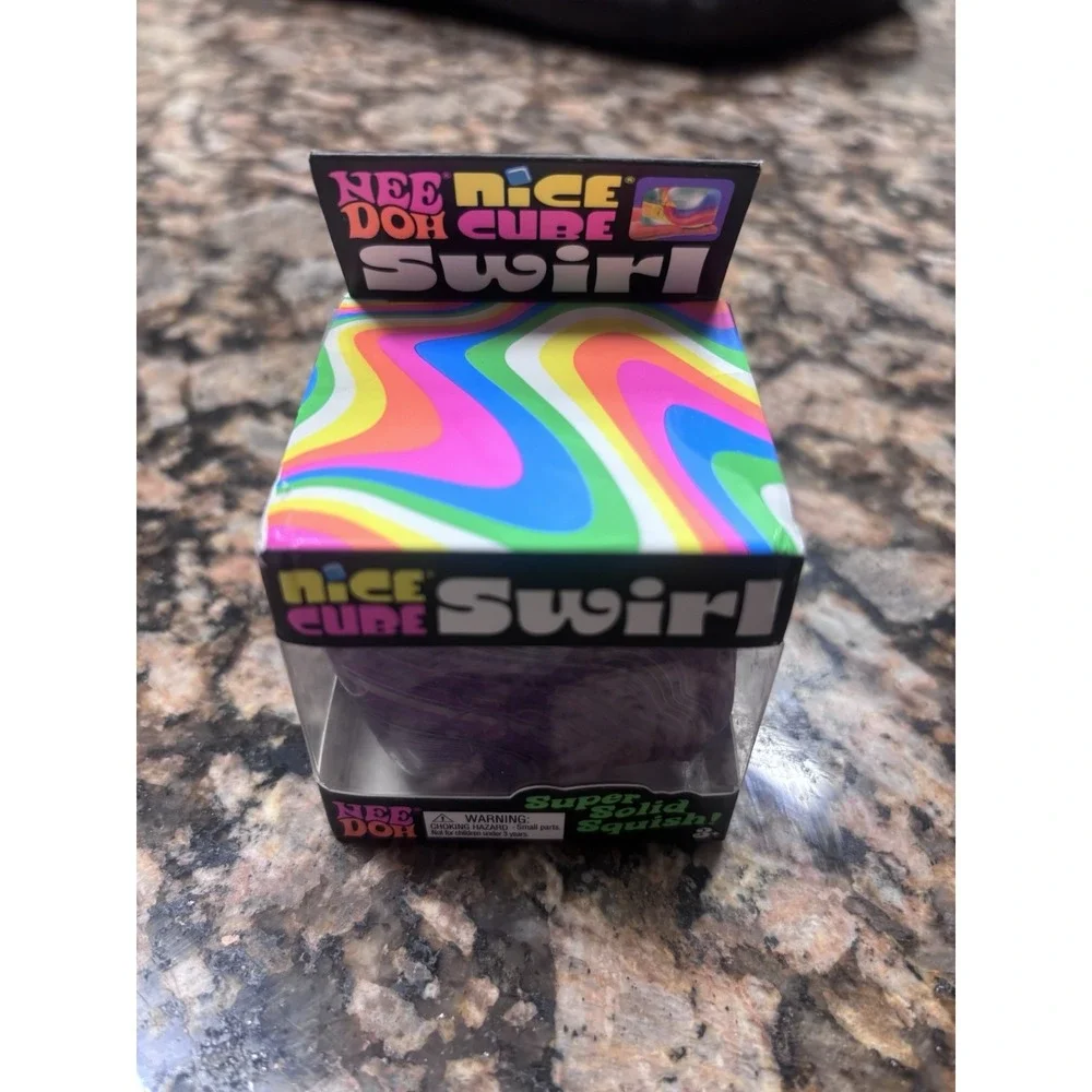Nee Doh Nice Cube Swirl Super Solid Squish purple Needoh